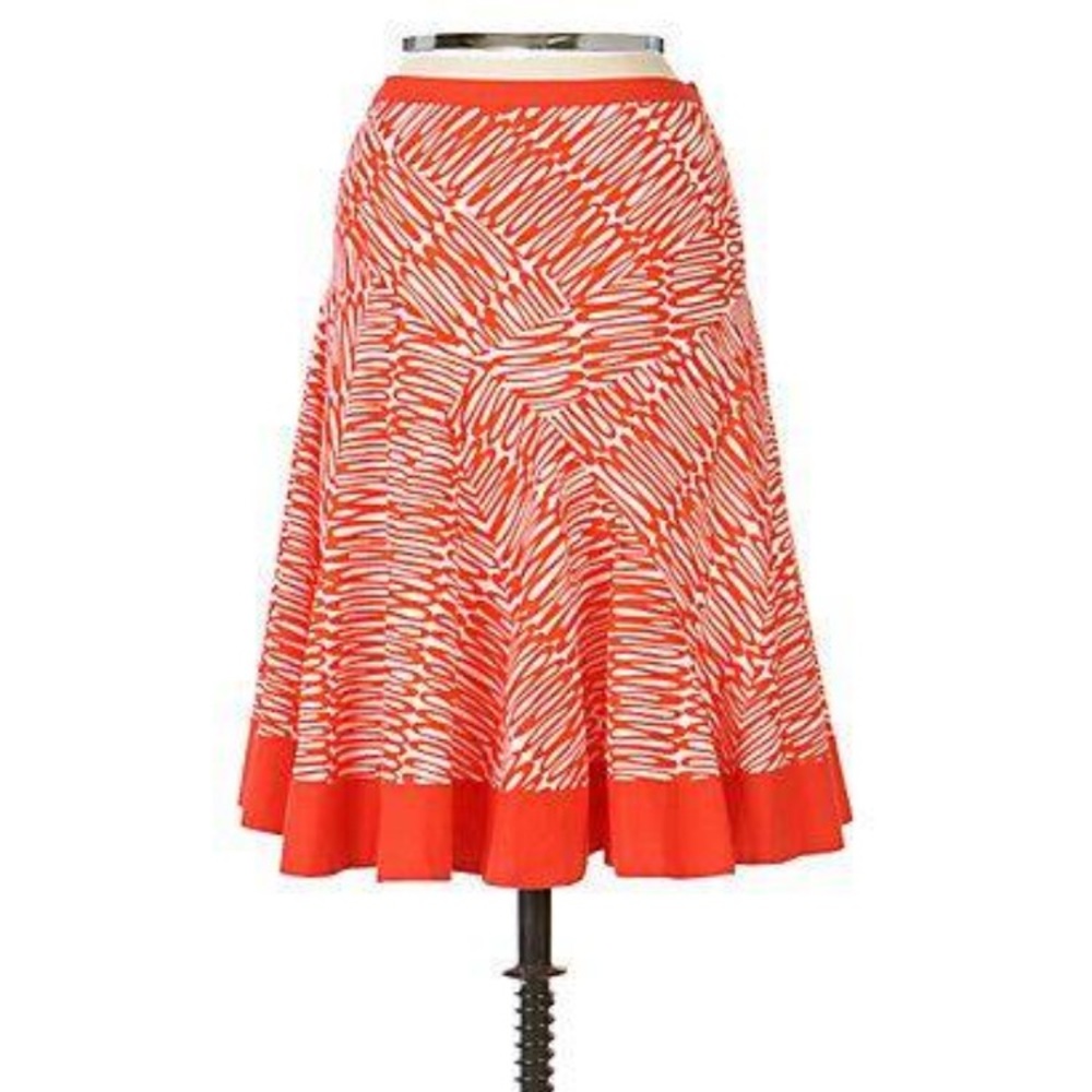 Women’s Red Patterned A-Line Skirt
